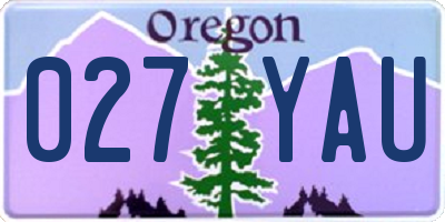 OR license plate 027YAU