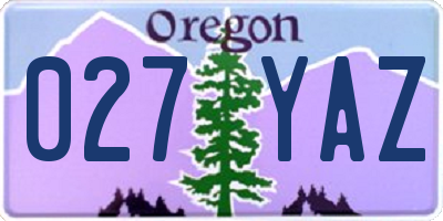 OR license plate 027YAZ