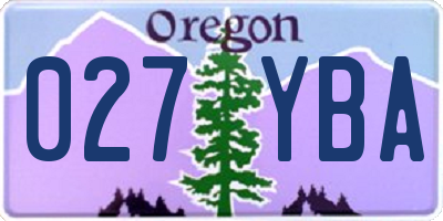 OR license plate 027YBA