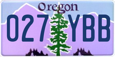 OR license plate 027YBB