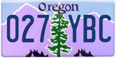 OR license plate 027YBC