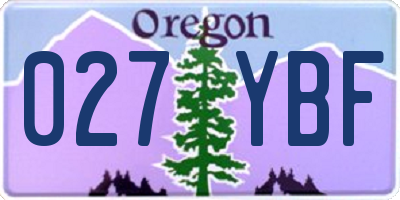 OR license plate 027YBF