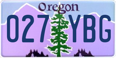 OR license plate 027YBG