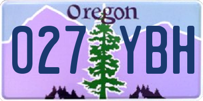 OR license plate 027YBH