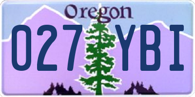 OR license plate 027YBI