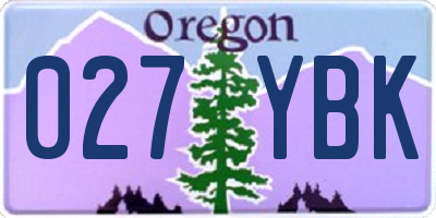 OR license plate 027YBK