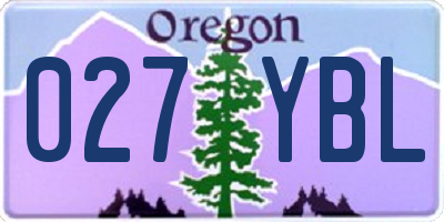OR license plate 027YBL