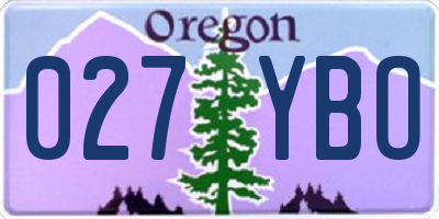 OR license plate 027YBO