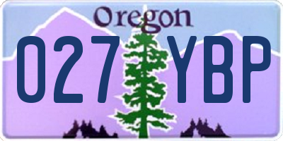 OR license plate 027YBP