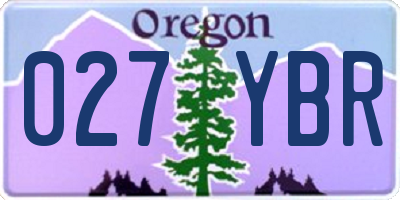 OR license plate 027YBR