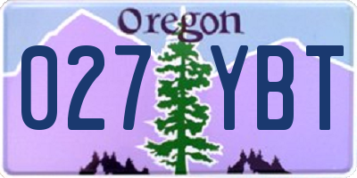 OR license plate 027YBT