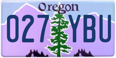 OR license plate 027YBU