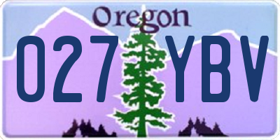 OR license plate 027YBV