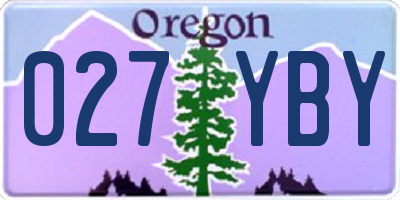 OR license plate 027YBY