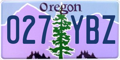 OR license plate 027YBZ