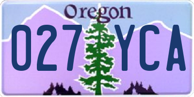 OR license plate 027YCA