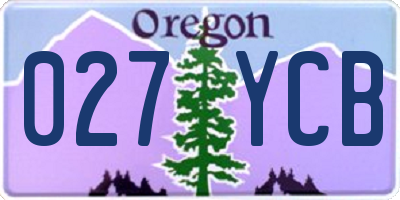 OR license plate 027YCB