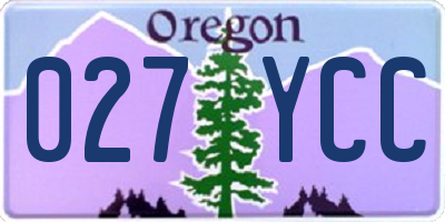OR license plate 027YCC