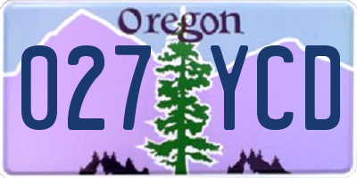 OR license plate 027YCD