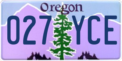 OR license plate 027YCE