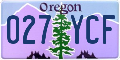OR license plate 027YCF
