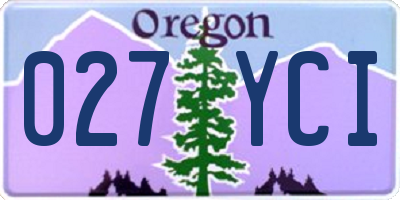OR license plate 027YCI