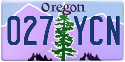 OR license plate 027YCN