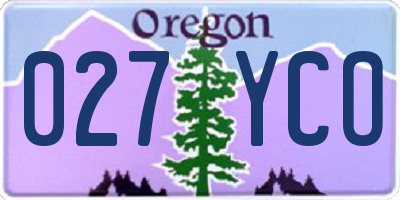 OR license plate 027YCO