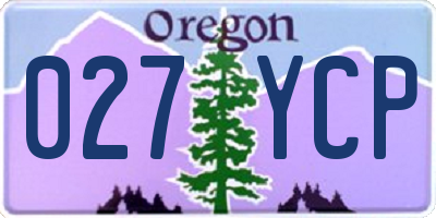 OR license plate 027YCP