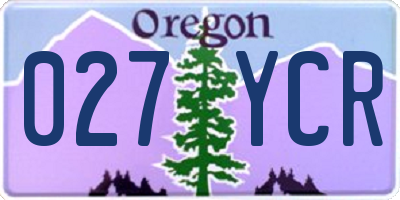 OR license plate 027YCR