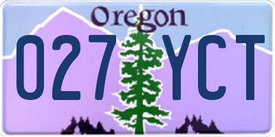 OR license plate 027YCT