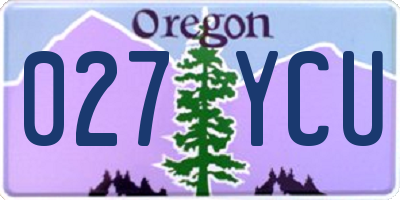OR license plate 027YCU