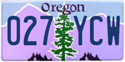 OR license plate 027YCW
