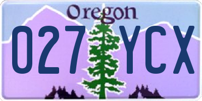 OR license plate 027YCX