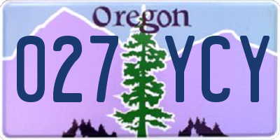 OR license plate 027YCY