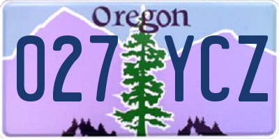 OR license plate 027YCZ