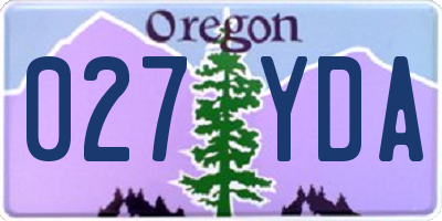 OR license plate 027YDA