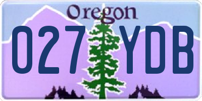 OR license plate 027YDB