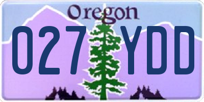 OR license plate 027YDD