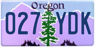 OR license plate 027YDK