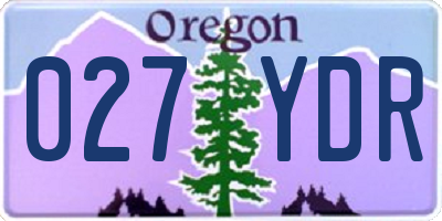 OR license plate 027YDR