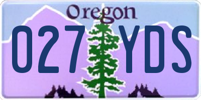 OR license plate 027YDS