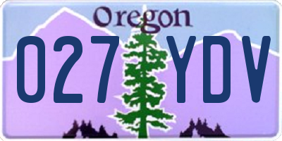 OR license plate 027YDV
