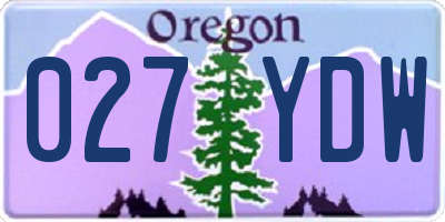 OR license plate 027YDW