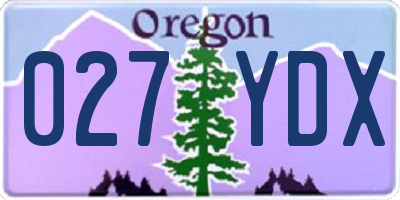 OR license plate 027YDX
