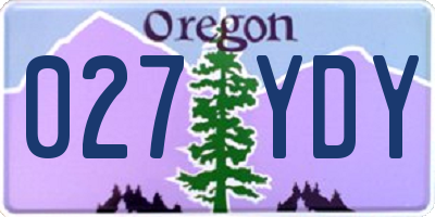 OR license plate 027YDY
