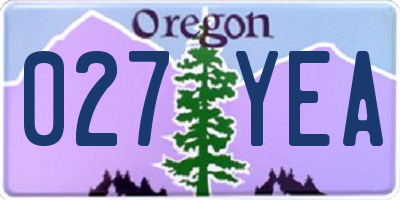 OR license plate 027YEA
