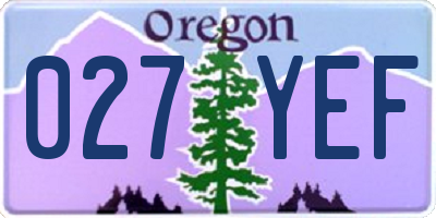OR license plate 027YEF