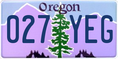 OR license plate 027YEG
