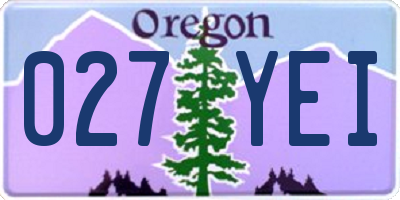 OR license plate 027YEI
